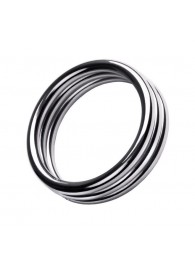 Металлическое эрекционное кольцо с рёбрышками размера L - ToyFa - в Самаре купить с доставкой