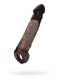 Чёрная насадка на пенис Tс подхватом - 19,5 см. - ToyFa - в Самаре купить с доставкой