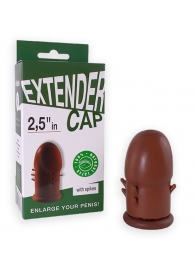 Коричневый латексный удлинитель пениса 2.5 in с шипиками - Sitabella - в Самаре купить с доставкой