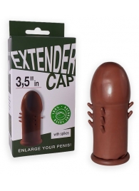 Коричневый латексный удлинитель пениса 3.5 in с шипиками - Sitabella - в Самаре купить с доставкой