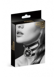 Чёрный тройной чокер с большим кольцом - Bijoux Pour Toi - купить с доставкой в Самаре