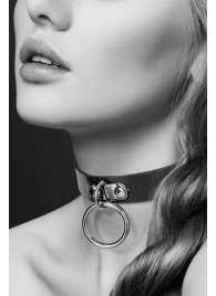 Узенький ошейник из полиуретана с кольцом - Bijoux Pour Toi - купить с доставкой в Самаре