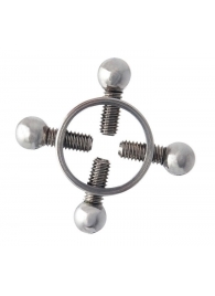 Серебристые зажимы для сосков на винтах - ToyFa - купить с доставкой в Самаре