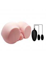 Телесный мастурбатор с двумя любовными тоннелями и вибрацией - Baile - в Самаре купить с доставкой