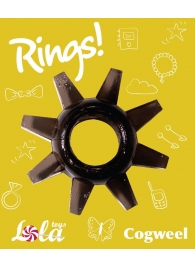 Чёрное эрекционное кольцо Rings Cogweel - Lola Games - в Самаре купить с доставкой