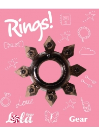 Чёрное эрекционное кольцо Rings Gear - Lola Games - в Самаре купить с доставкой
