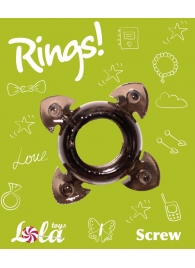 Чёрное эрекционное кольцо Rings Screw - Lola Games - в Самаре купить с доставкой