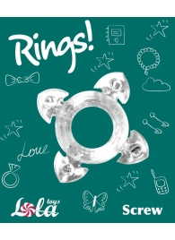 Прозрачное эрекционное кольцо Rings Screw - Lola Games - в Самаре купить с доставкой
