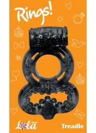 Чёрное эрекционное кольцо Rings Treadle с подхватом - Lola Games - в Самаре купить с доставкой