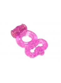 Розовое эрекционное кольцо Rings Treadle с подхватом - Lola Games - в Самаре купить с доставкой