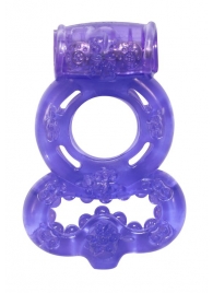 Фиолетовое эрекционное кольцо Rings Treadle с подхватом - Lola Games - в Самаре купить с доставкой