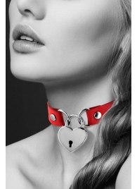 Красный чокер с замком в форме сердца - Bijoux Pour Toi - купить с доставкой в Самаре