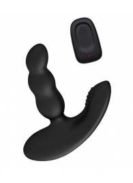 Черный силиконовый стимулятор простаты Levett Nitoc с пультом ДУ - Levett - в Самаре купить с доставкой