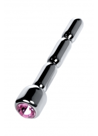 Серебристый уретральный плаг со стразом - 7 см. - ToyFa - купить с доставкой в Самаре