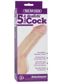 Насадка-реалистик для трусиков Vac-U-Lock 5  Realistic - 12,7 см. - Doc Johnson - купить с доставкой в Самаре