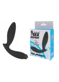 Чёрный вибростимулятор простаты Sex Expert Vibe Pleasure - Sex Expert - в Самаре купить с доставкой