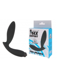 Чёрный вибростимулятор простаты Sex Expert Vibe Pleasure - Sex Expert - в Самаре купить с доставкой