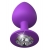 Фиолетовая анальная пробка со стразом Her Little Gem Large Plug - 9,5 см. - Pipedream - купить с доставкой в Самаре