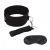 Черный ошейник с длинным поводком Collar and Leash Set - Lux Fetish - купить с доставкой в Самаре