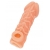 Телесная закрытая насадка с венками Cock Sleeve Size L - 17,6 см. - KOKOS - в Самаре купить с доставкой