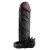 Чёрная вибронасадка с кольцом Vibrating Real Feel 2 Extension - 16 см. - Pipedream - в Самаре купить с доставкой