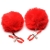 Красные зажимы на соски с помпонами Pom Pom - XR Brands - купить с доставкой в Самаре