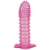 Гелевая розовая насадка с шипами - 12 см. - Toyfa Basic - в Самаре купить с доставкой