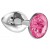 Малая серебристая анальная пробка Diamond Pink Sparkle Small с розовым кристаллом - 7 см. - Lola Games - купить с доставкой в Самаре