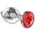 Большая серебристая анальная пробка Diamond Red Sparkle Large с красным кристаллом - 8 см. - Lola Games - купить с доставкой в Самаре