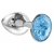 Малая серебристая анальная пробка Diamond Light blue Sparkle Small с голубым кристаллом - 7 см. - Lola Games - купить с доставкой в Самаре
