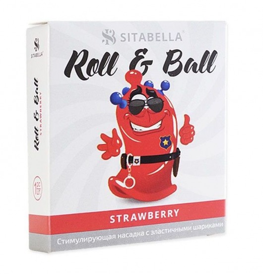 Стимулирующий презерватив-насадка Roll   Ball Strawberry - Sitabella - купить с доставкой в Самаре