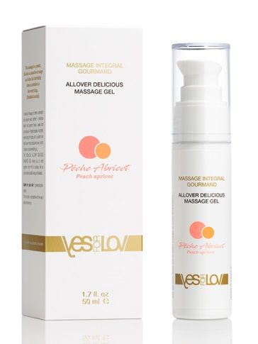 Универсальный массажный гель-смазка Allover Delicious Massage Gel с ароматом персика и аброкоса - 50 мл. - YESforLOV - купить с доставкой в Самаре