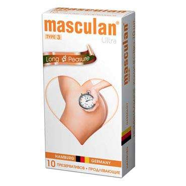 Розовые презервативы Masculan Ultra Long Pleasure с колечками, пупырышками и продлевающим эффектом - 10 шт. - Masculan - купить с доставкой в Самаре