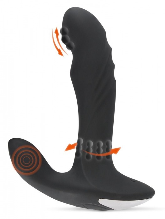 Черный вибромассажер простаты с функцией римминга Plug with Perineum Stimulator - 16,6 см. - Orion - в Самаре купить с доставкой