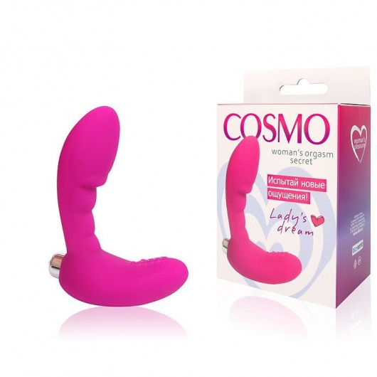 Розовый вибромассажер Сosmo с отростком - 9 см. - Cosmo