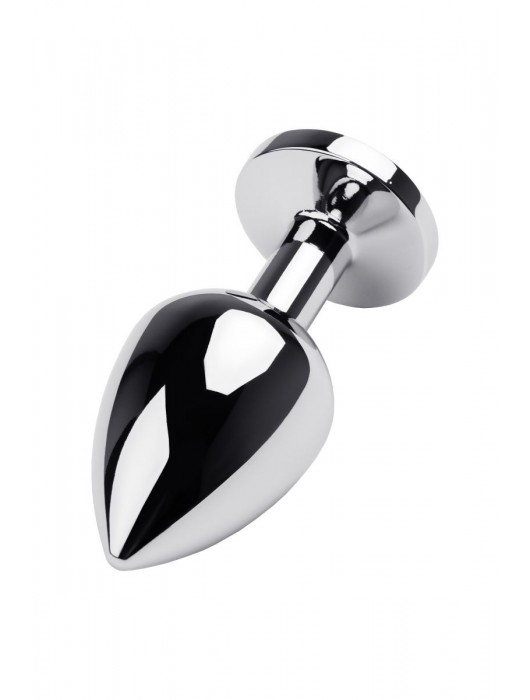 Серебристая коническая анальная пробка с красным кристаллом - 8 см. - ToyFa - купить с доставкой в Самаре