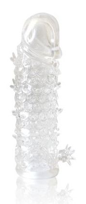 Закрытая прозрачная рельефная насадка Crystal sleeve - 13 см. - Erowoman-Eroman - в Самаре купить с доставкой