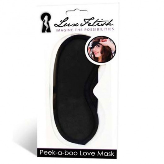 Черная маска на глаза Peek-a-Boo - Lux Fetish - купить с доставкой в Самаре
