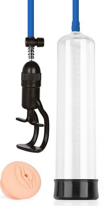 Прозрачная вакуумная помпа Sex Expert с насадкой-вагиной - Sex Expert - в Самаре купить с доставкой