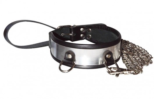 Стильный ошейник с металлическим блеском и поводком - Sitabella - купить с доставкой в Самаре