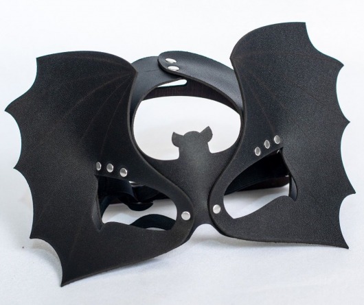 Черная кожаная маска на глаза  Летучая мышь - Sitabella - купить с доставкой в Самаре