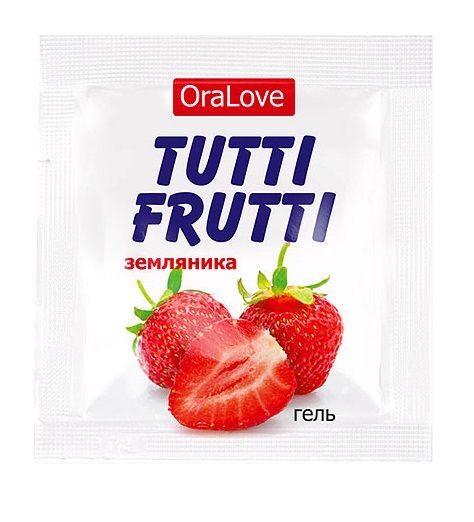 Пробник гель-смазки Tutti-frutti с земляничным вкусом - 4 гр. - Биоритм - купить с доставкой в Самаре