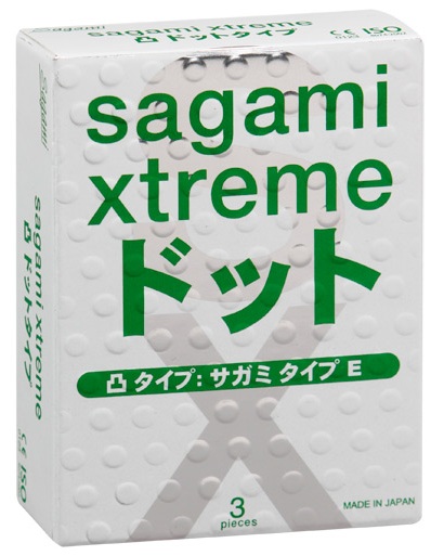 Презервативы Sagami Xtreme SUPER DOTS с точками - 3 шт. - Sagami - купить с доставкой в Самаре