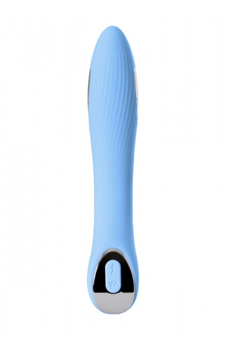 Голубой силиконовый вибратор с электростимуляцией TESLA G-POINT - 21 см. - ToyFa - купить с доставкой в Самаре