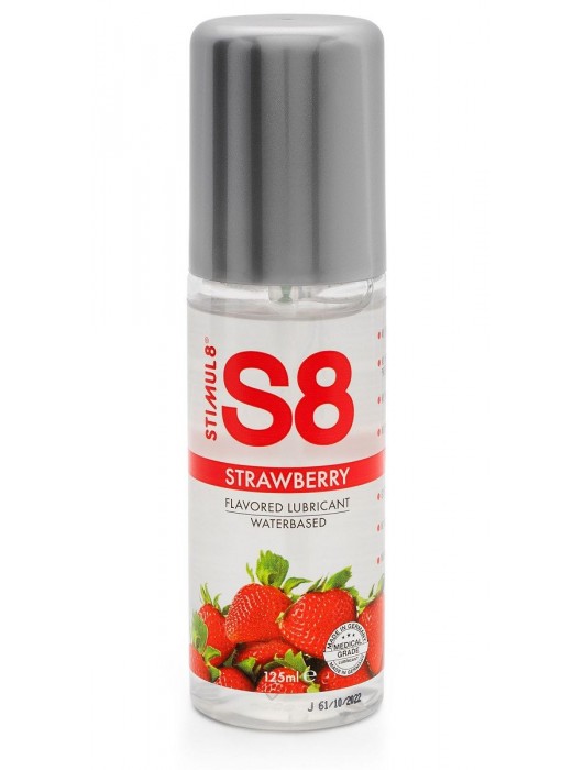 Смазка на водной основе S8 Flavored Lube со вкусом клубники - 125 мл. - Stimul8 - купить с доставкой в Самаре