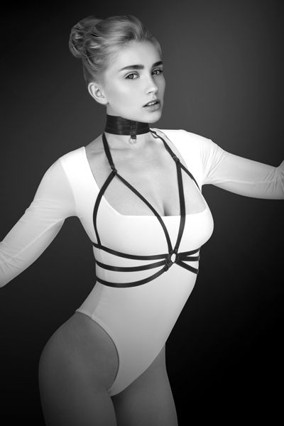 Черная упряжь на грудь Julia - Bijoux Pour Toi - купить с доставкой в Самаре