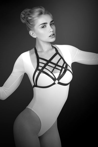 Черная упряжь на грудь Clara - Bijoux Pour Toi - купить с доставкой в Самаре