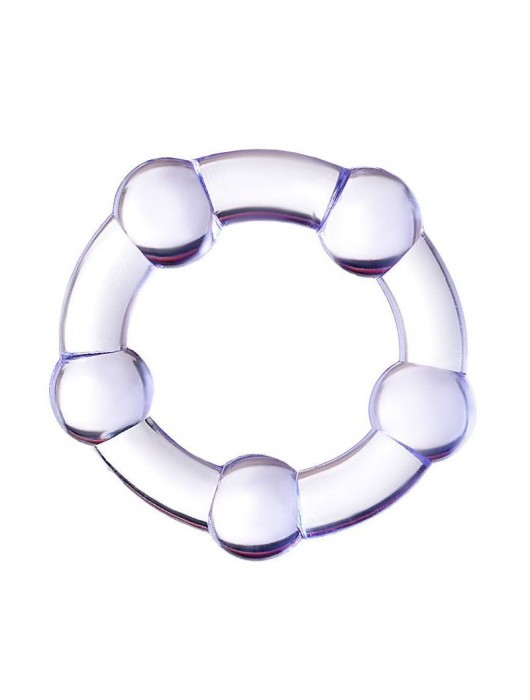 Фиолетовое эрекционное кольцо на пенис с бусинами - Штучки-дрючки - в Самаре купить с доставкой