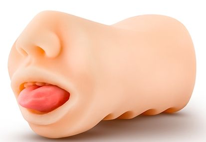 Телесный мастурбатор-ротик с язычком Oral Anne - Blush Novelties - в Самаре купить с доставкой