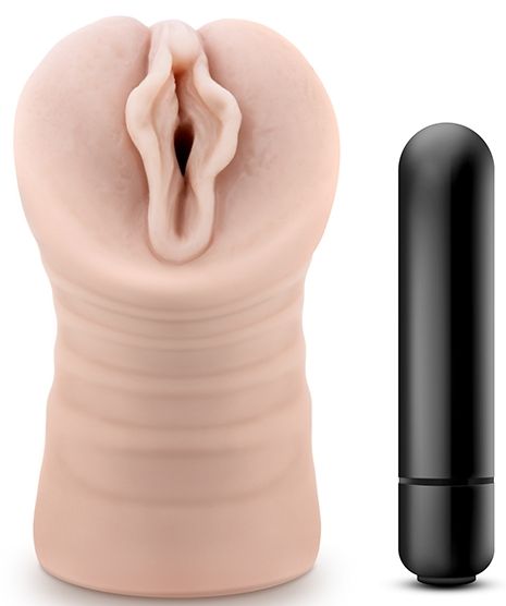 Телесный мастурбатор-вагина с вибропулей Ashley - Blush Novelties - в Самаре купить с доставкой